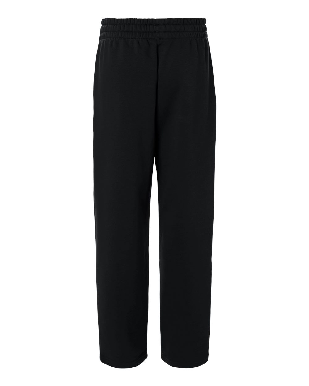 Rear View of Black/ White Women's Fleece Sweatpants - AT216