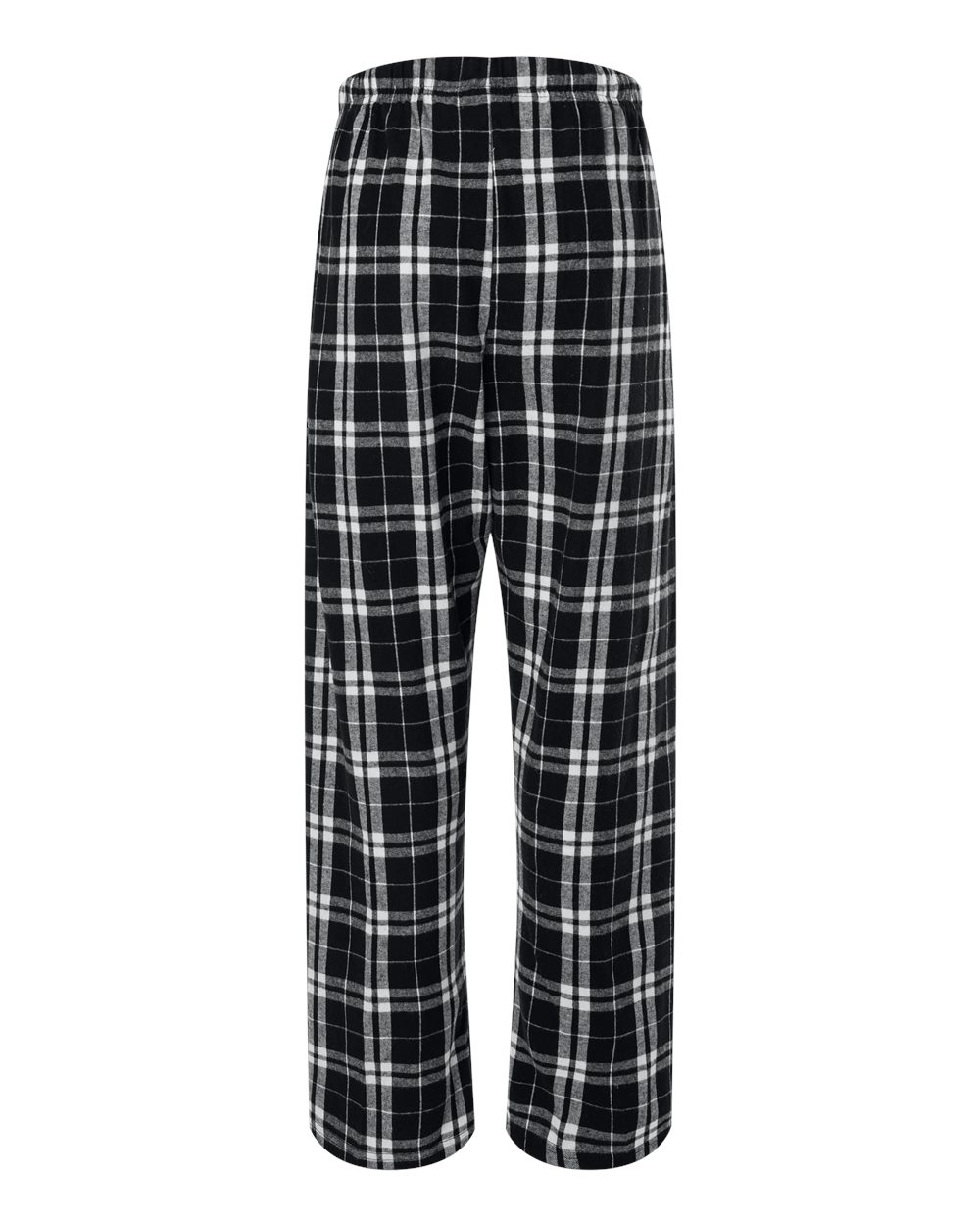 Rear View of Black/ White Women's Haley Flannel Pants - BW6620
