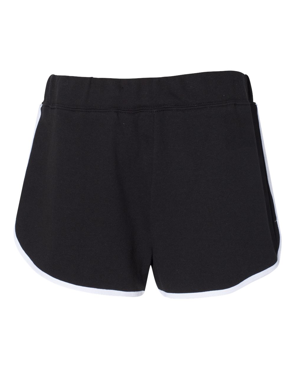 Front View of Black/ White Women’s Relay Shorts - R65
