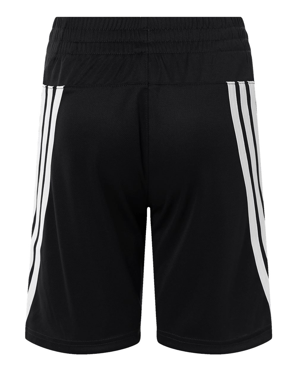 Rear View of Black/ White Youth 3-Stripes 3" Shorts - AT302 plain
