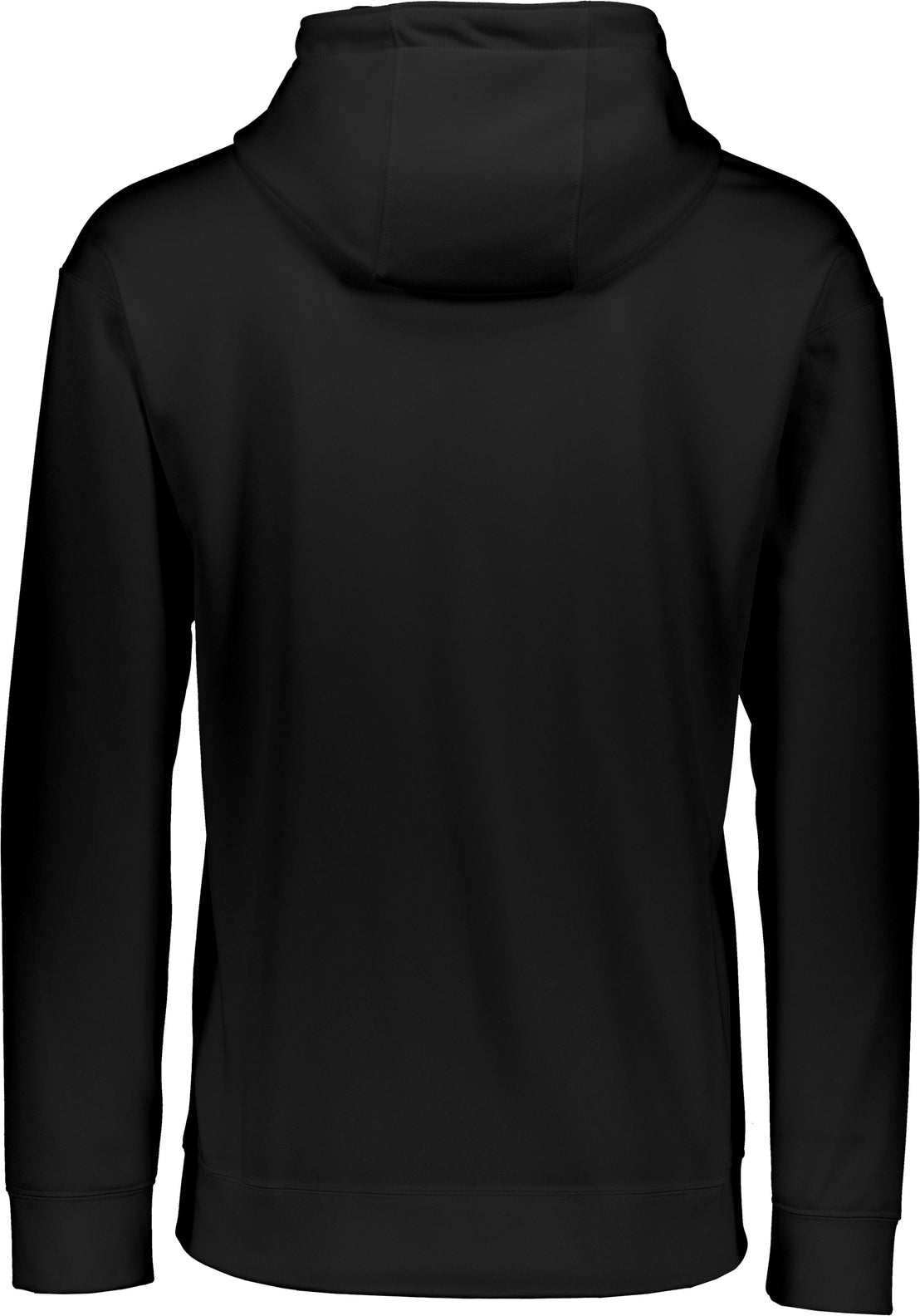 Rear View of BLACK WICKING FLEECE HOOD SWEATSHIRT