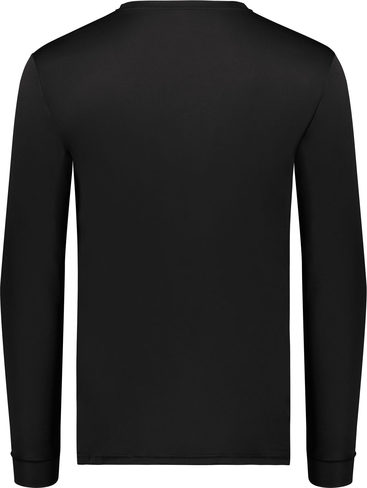 Rear View of BLACK WICKING LONG SLEEVE T-SHIRT