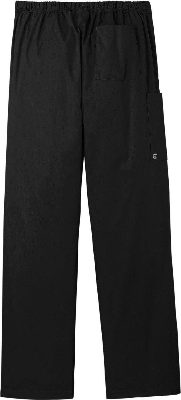 Front View of Black Wink Unisex Short WorkFlex Cargo Pant WW3150S