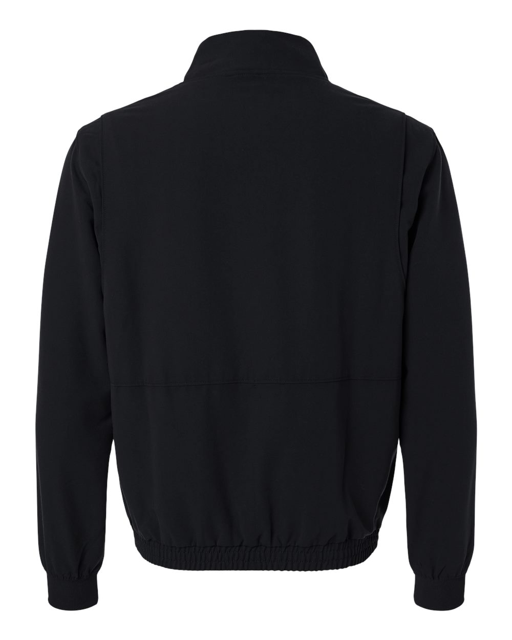 Front View of Black Wolfe Everyday Full-Zip 6-Pocket Scrub Jacket - M60001