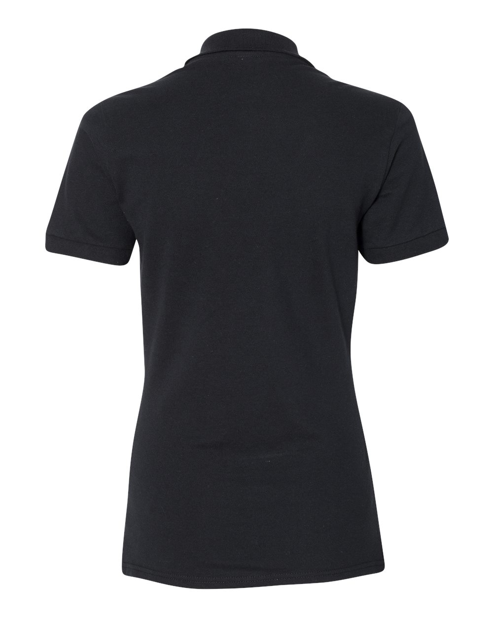 Front View of Black Women's 100% Ring-Spun Cotton Piqué Polo - 443W