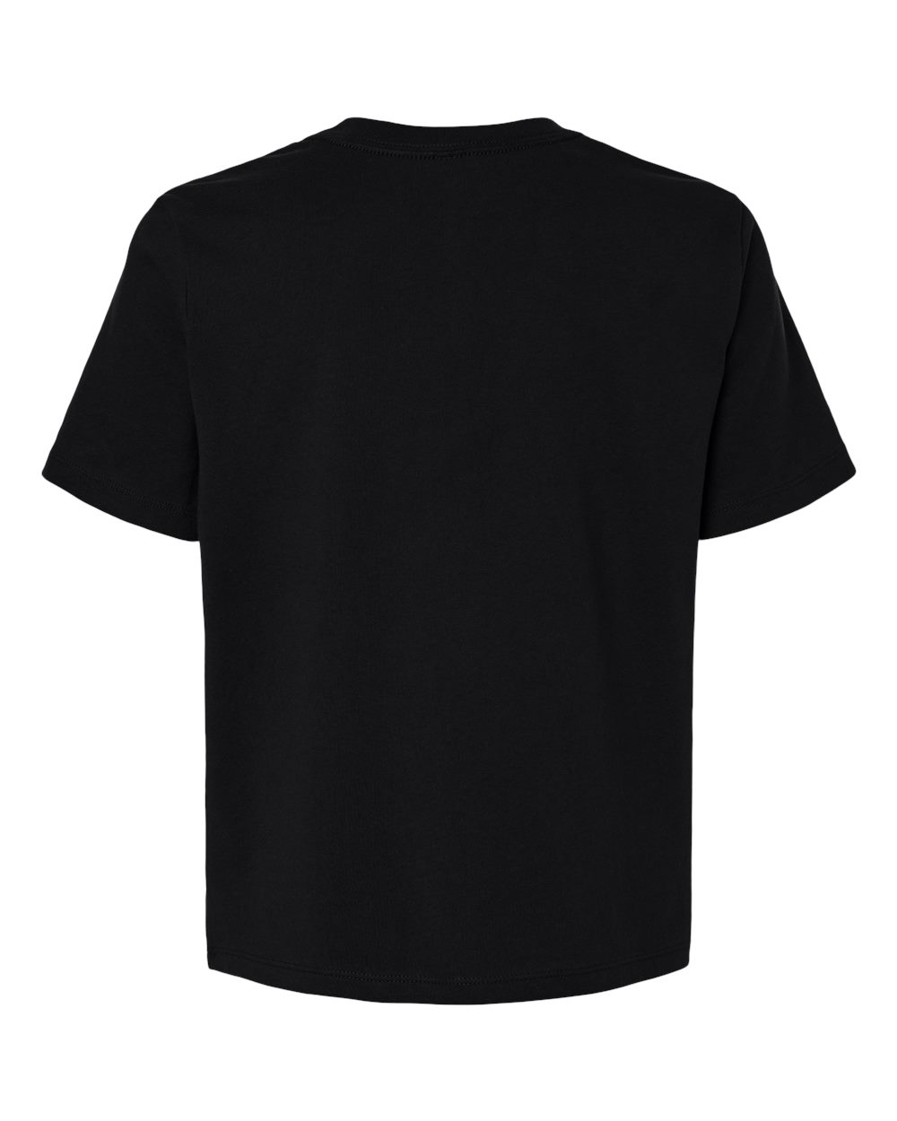 Front View of Black Women's 6 oz Heavyweight Tee - 6110