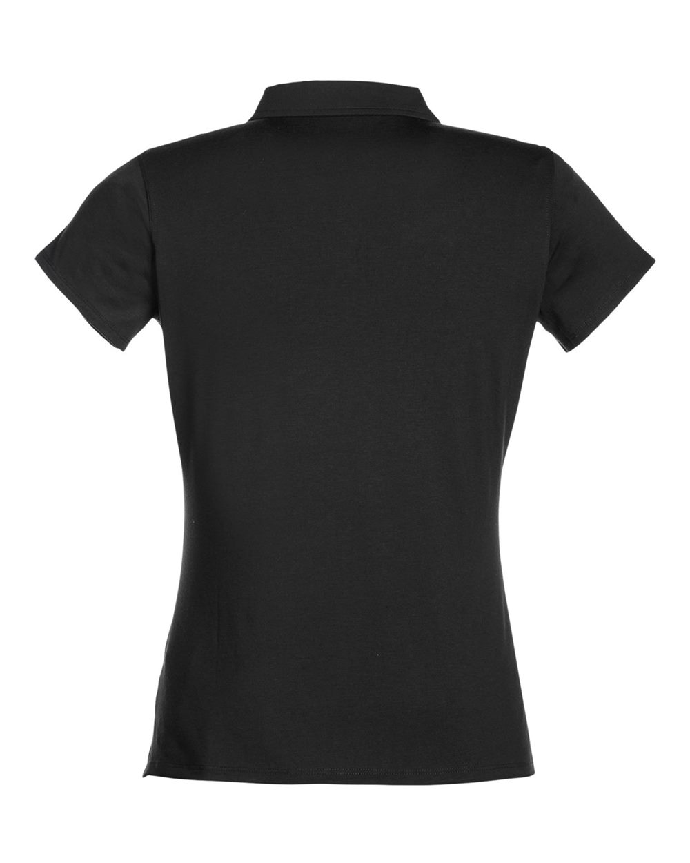 Rear View of Black Women's Air Lightweight Polo - TW938
