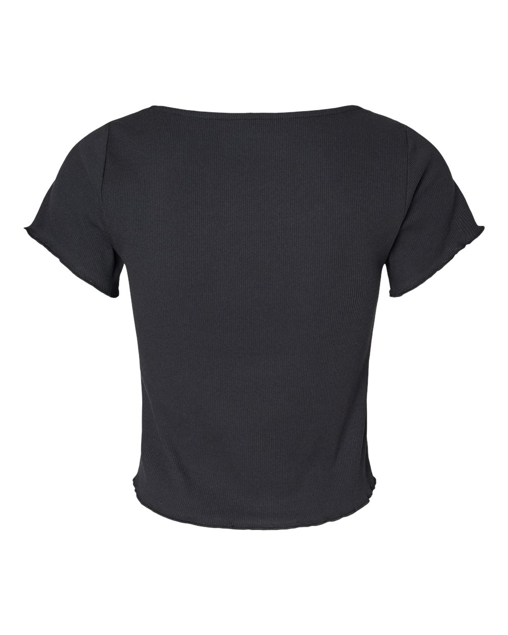 Front View of Black Women's Baby Rib T-Shirt - BW2403