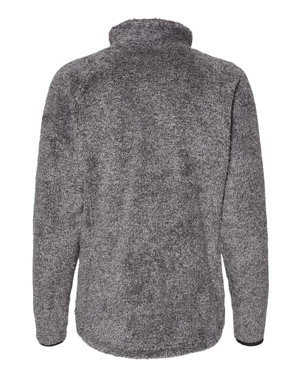 Front View of Black Women's Boundary Shag Frosty Sherpa Full-Zip - 8463