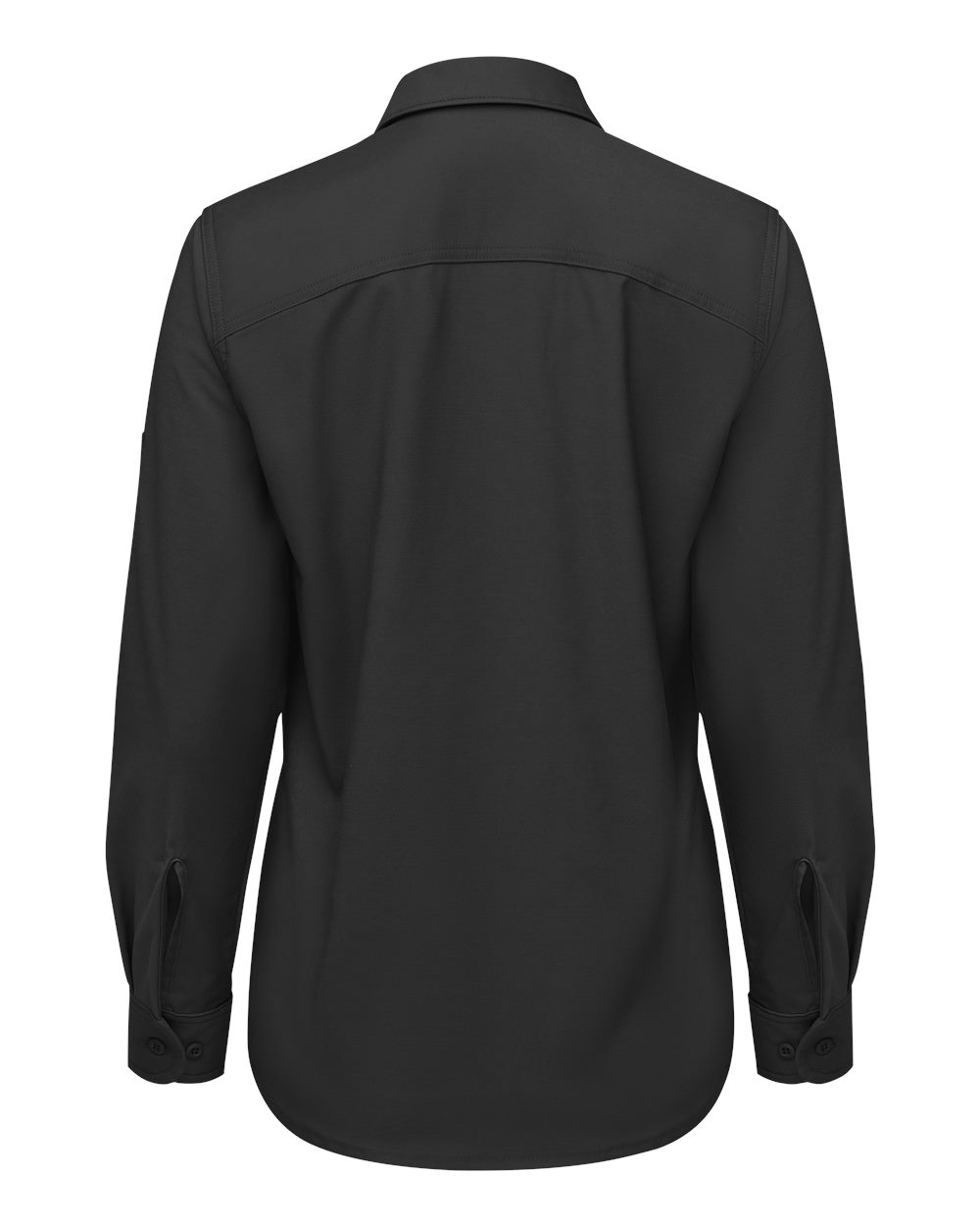 Front View of Black Women's Cooling Long Sleeve Work Shirt - TSW3