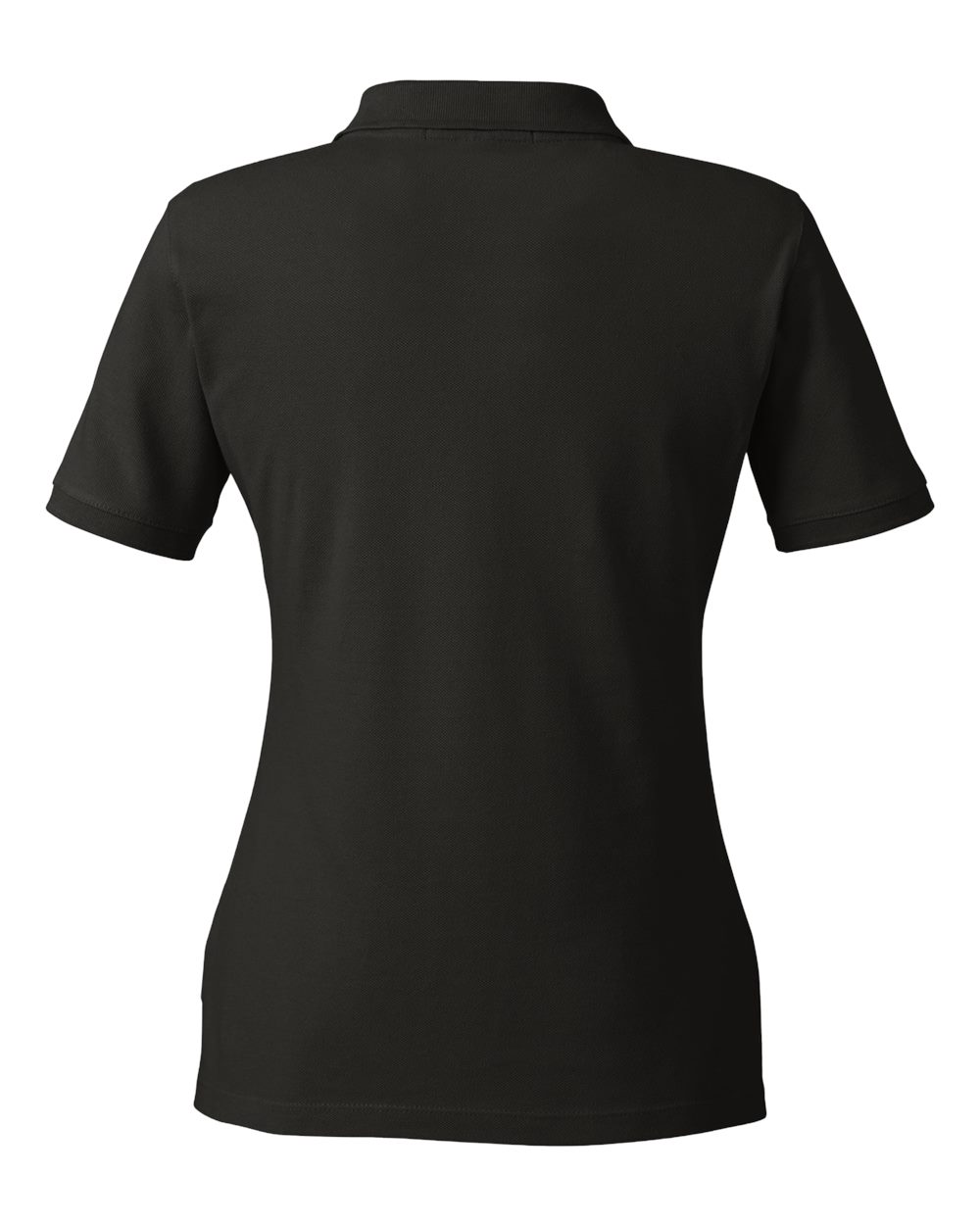 Front View of Black Women's Cotton Polo - M200W