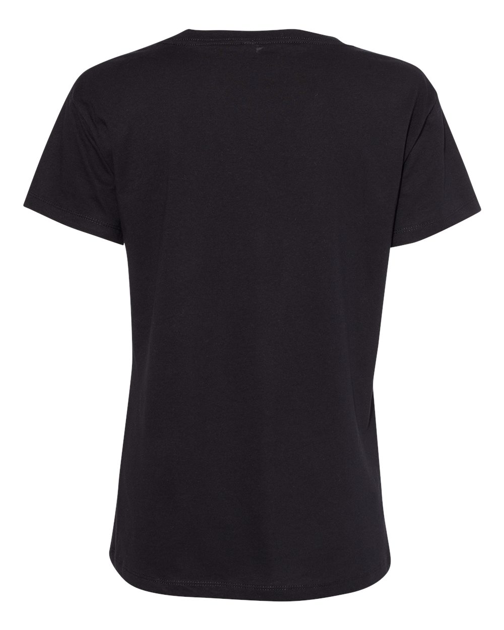 Front View of Black Women’s Cotton V-Neck T-Shirt - 3940
