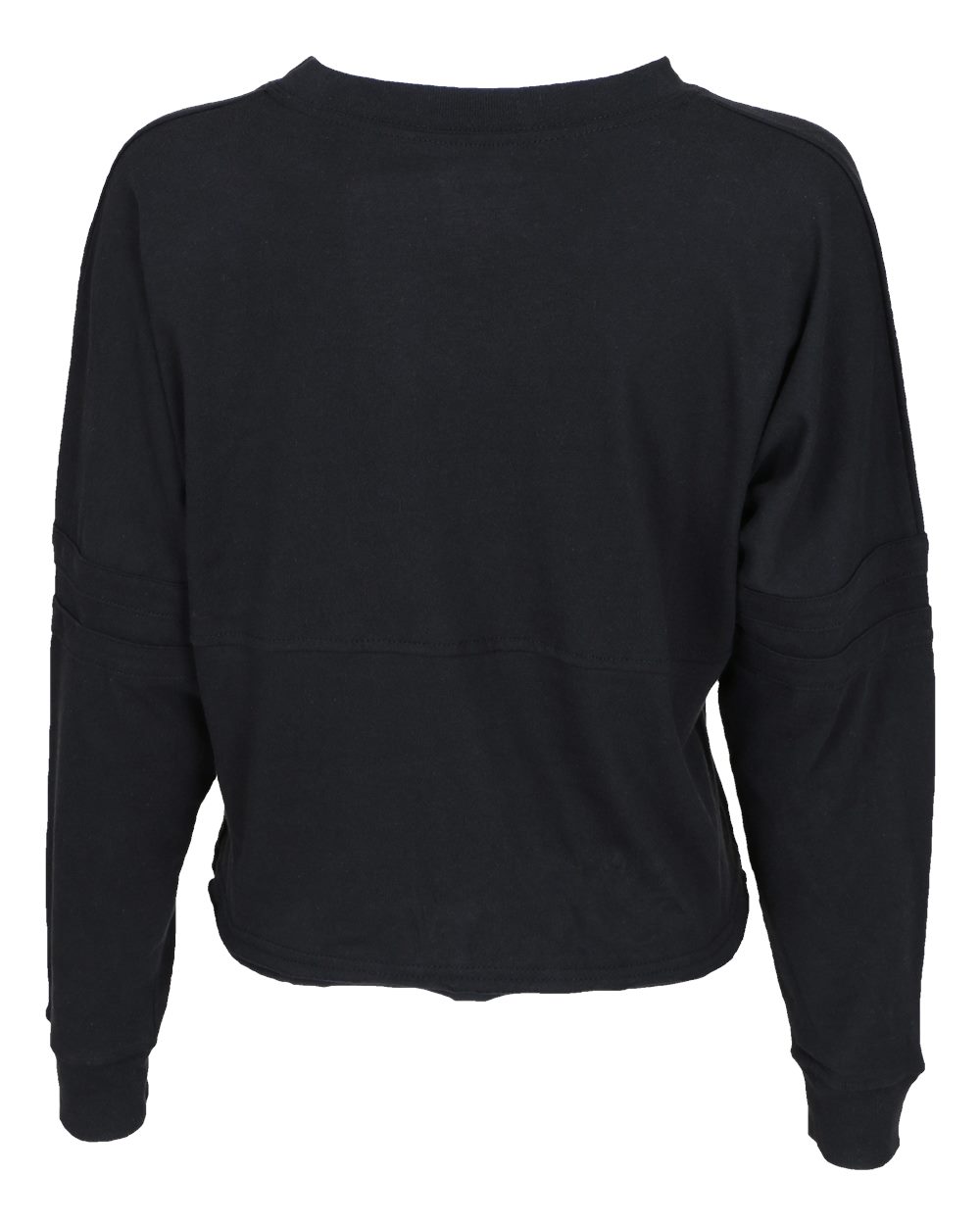 Front View of Black Women's Crop Retro Jesery - BW3515