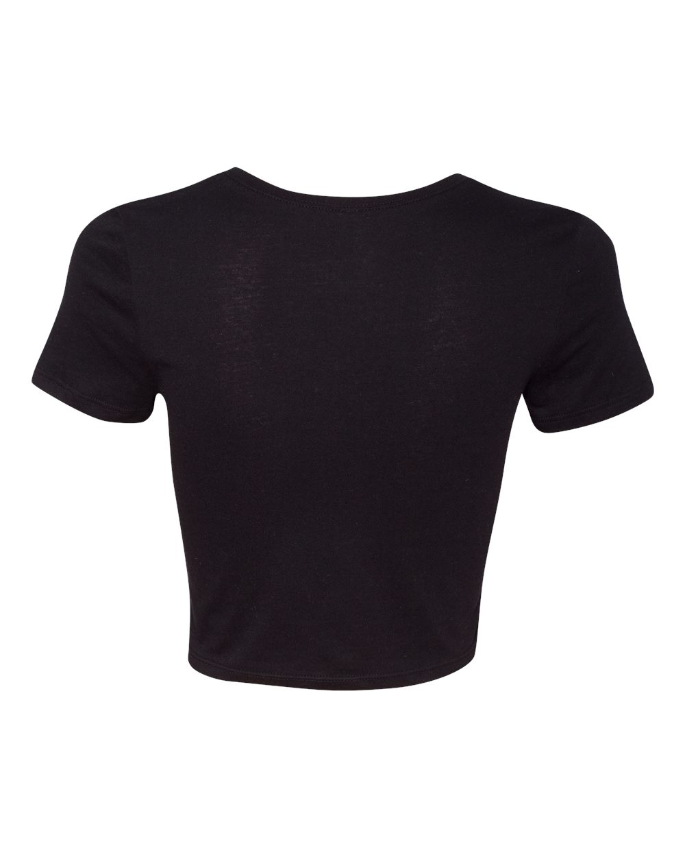 Rear View of Black Women’s Crop Tee - 6681
