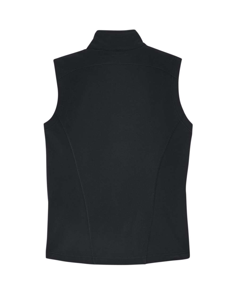 Front View of Black Women's Cruise Two-Layer Fleece Bonded Soft Shell Vest - CE701W