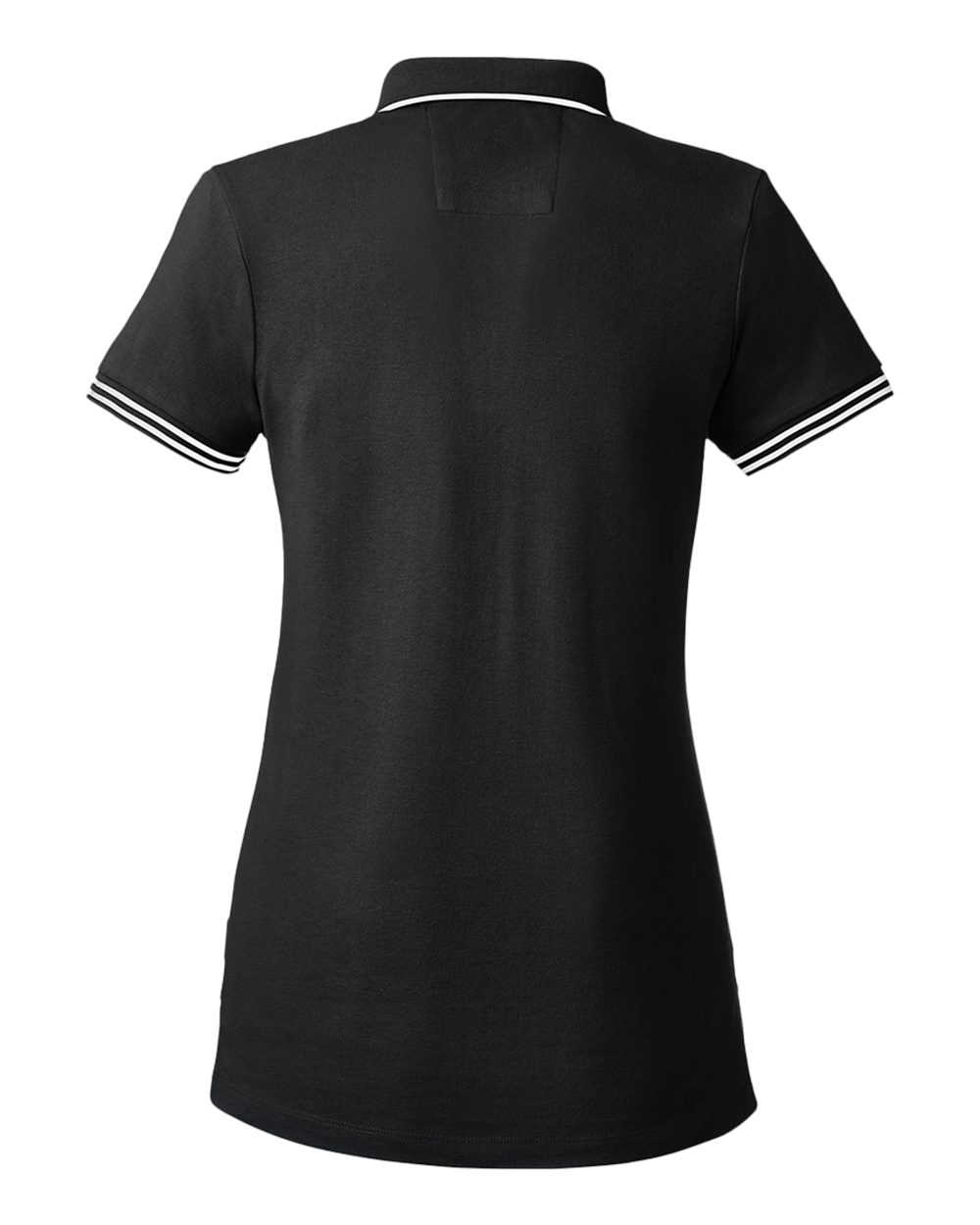 Front View of Black Women's Deck Polo - N17168