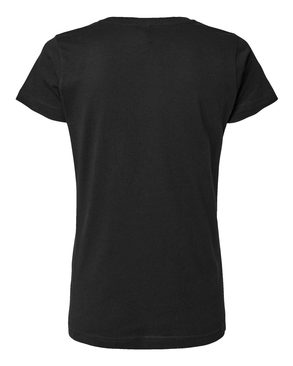 Front View of Black Women's Fine Jersey Tee - 3516