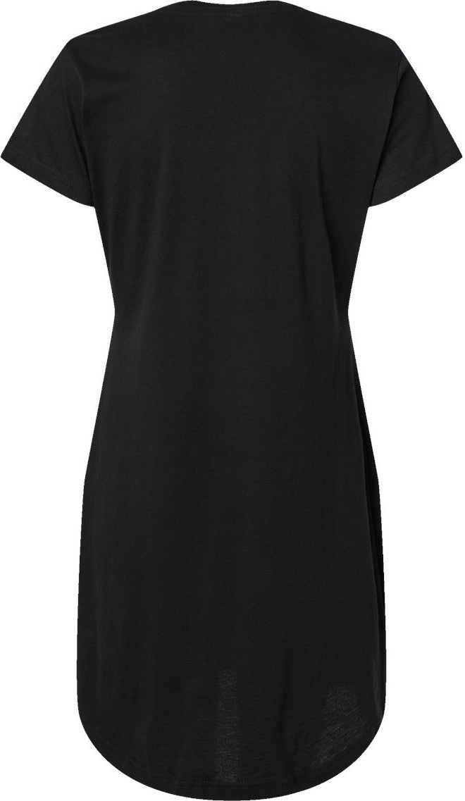 Front View of Black Women's Fine Jersey V-Neck Coverup - 3522