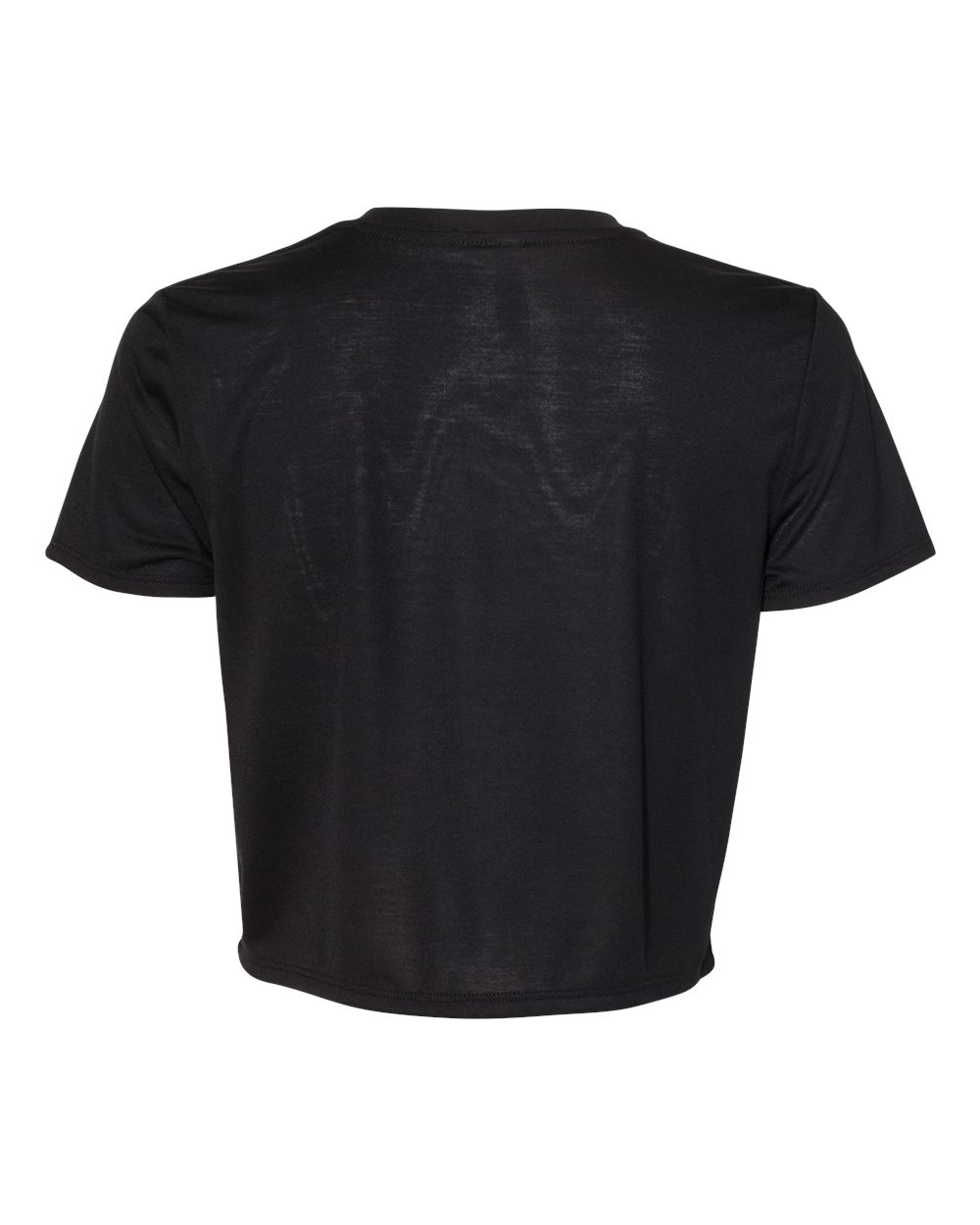 Front View of Black Women’s Flowy Crop Tee - 8882