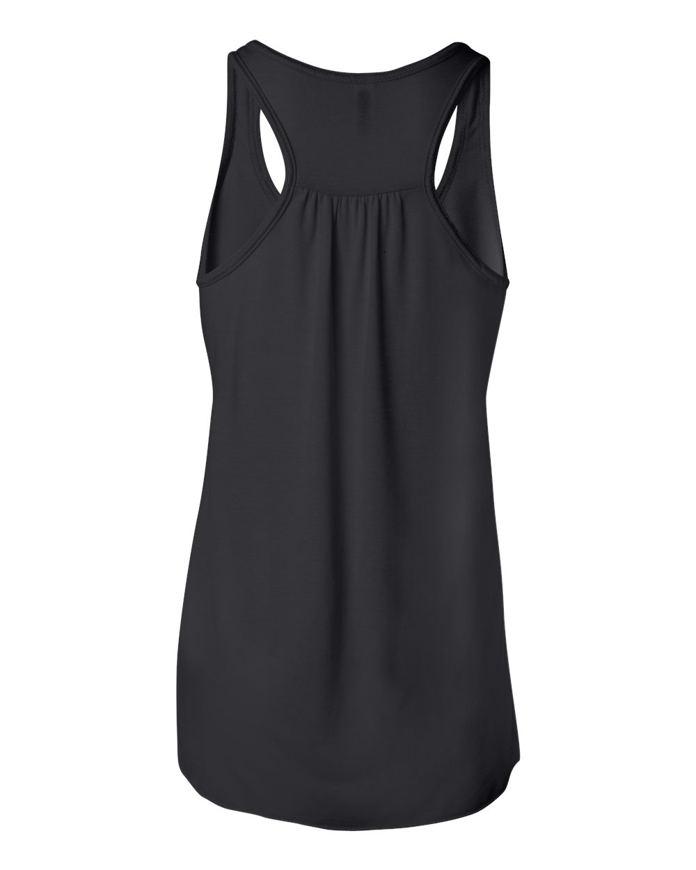 Rear View of Black Women&#39;s Flowy Racerback Tank - 8800