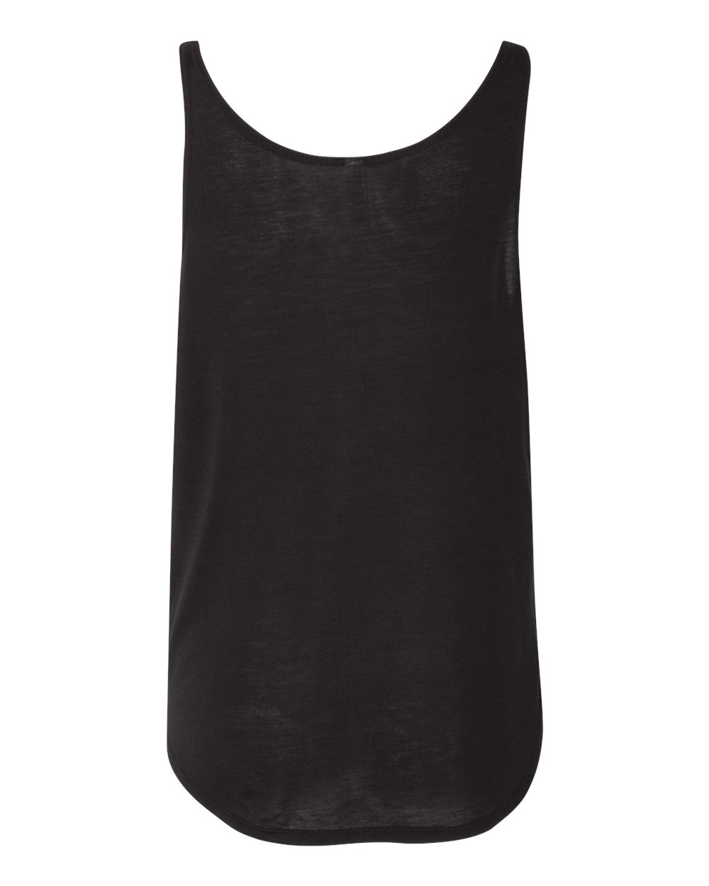 Front View of Black Women's Flowy Tank with Side Slit - 8802