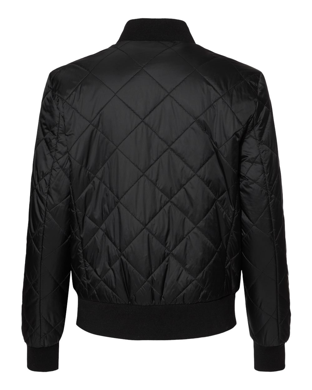 Front View of Black Women's HeatLast™ Quilted Packable Bomber - W21752