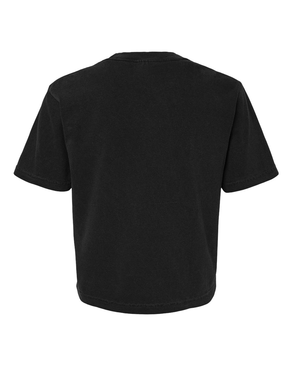 Front View of Black Women's Heavyweight Boxy T-Shirt - 3023CL