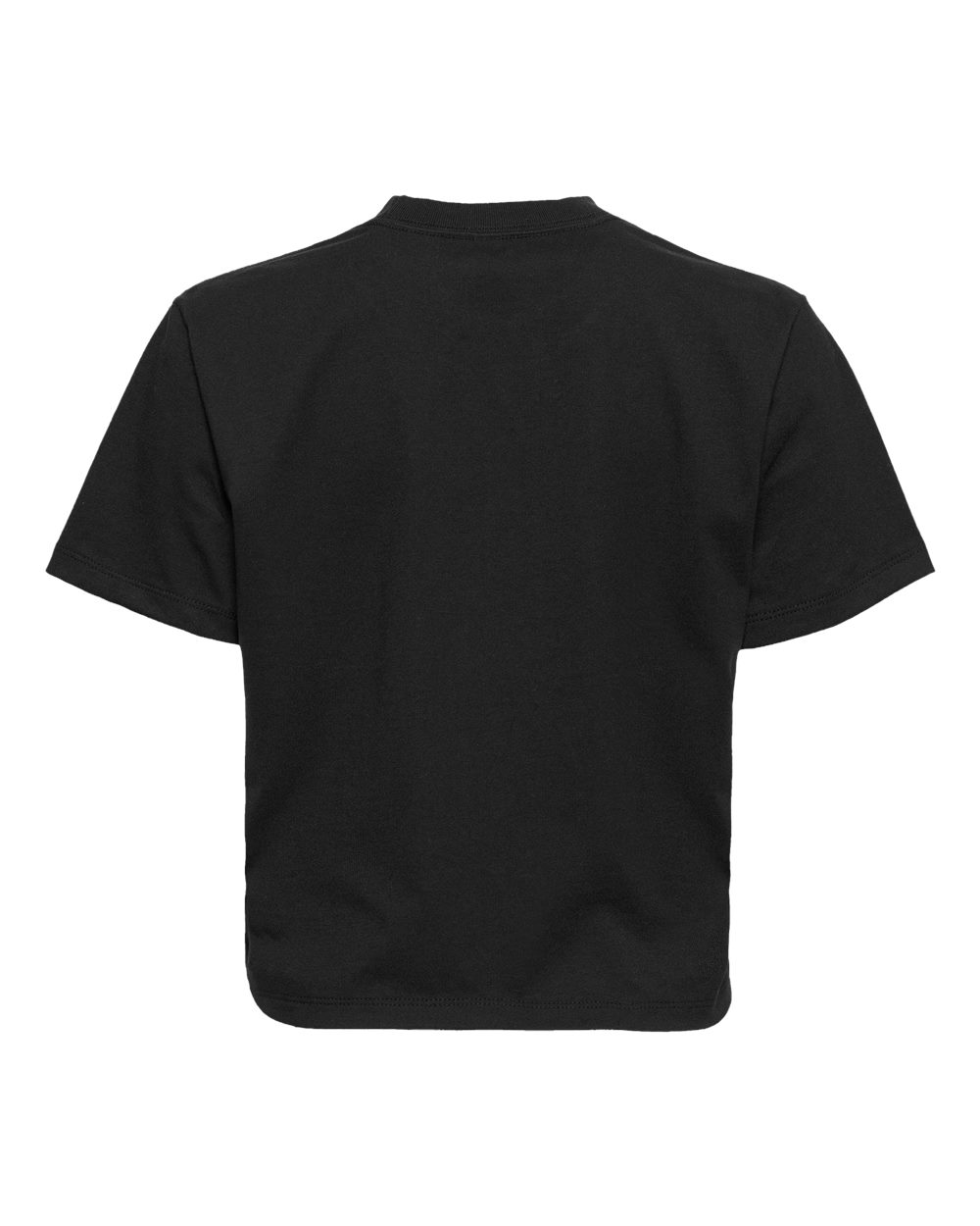 Front View of Black Women's Heavyweight Boxy T-Shirt - 7610