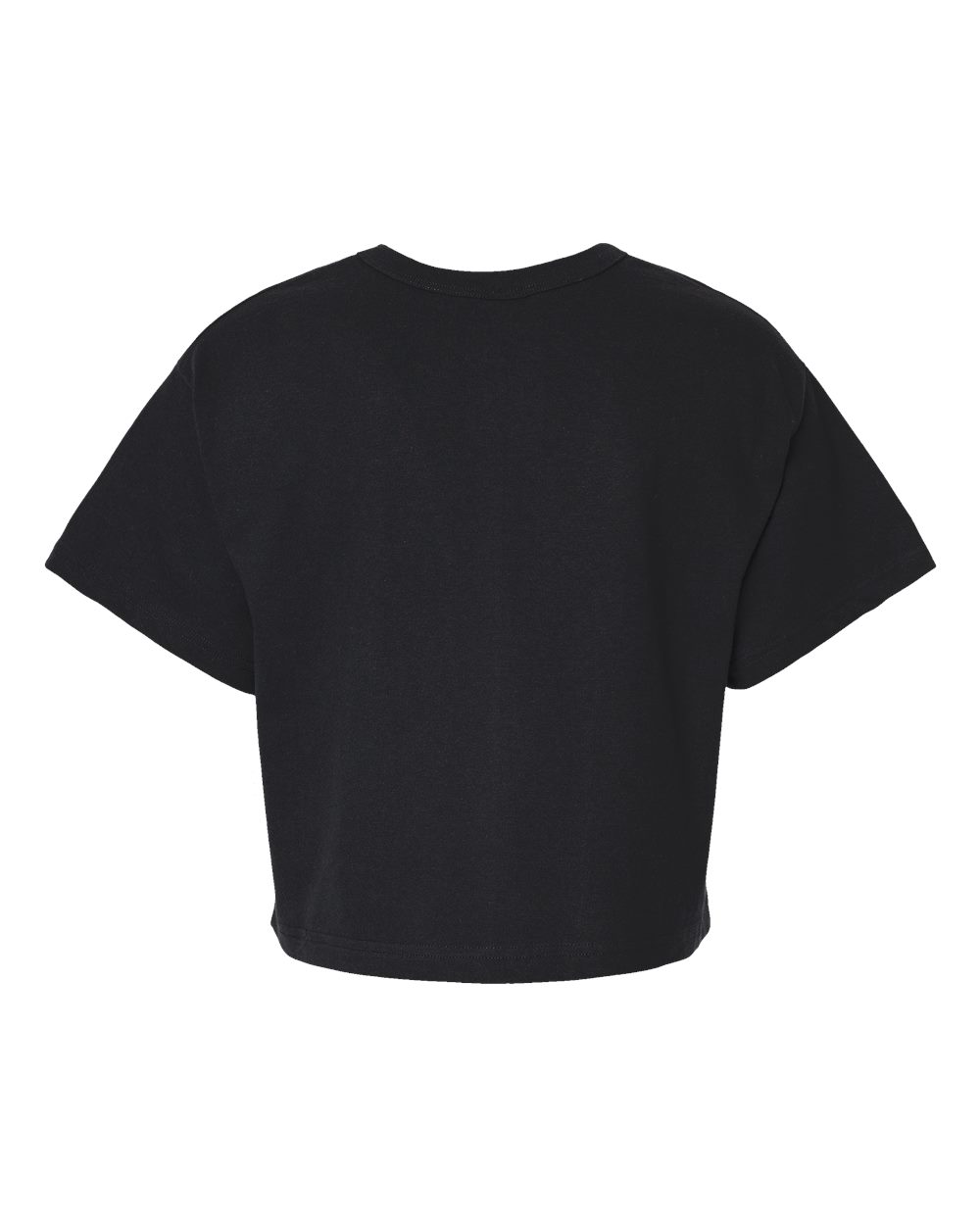 Front View of Black Women's Heritage Jersey Crop T-Shirt - T453W