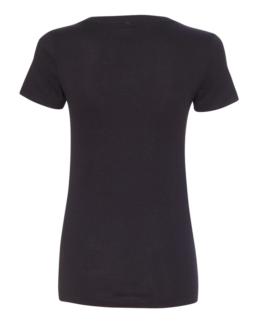 Rear View of Black Women&#39;s Ideal V-Neck T-Shirt - 1540