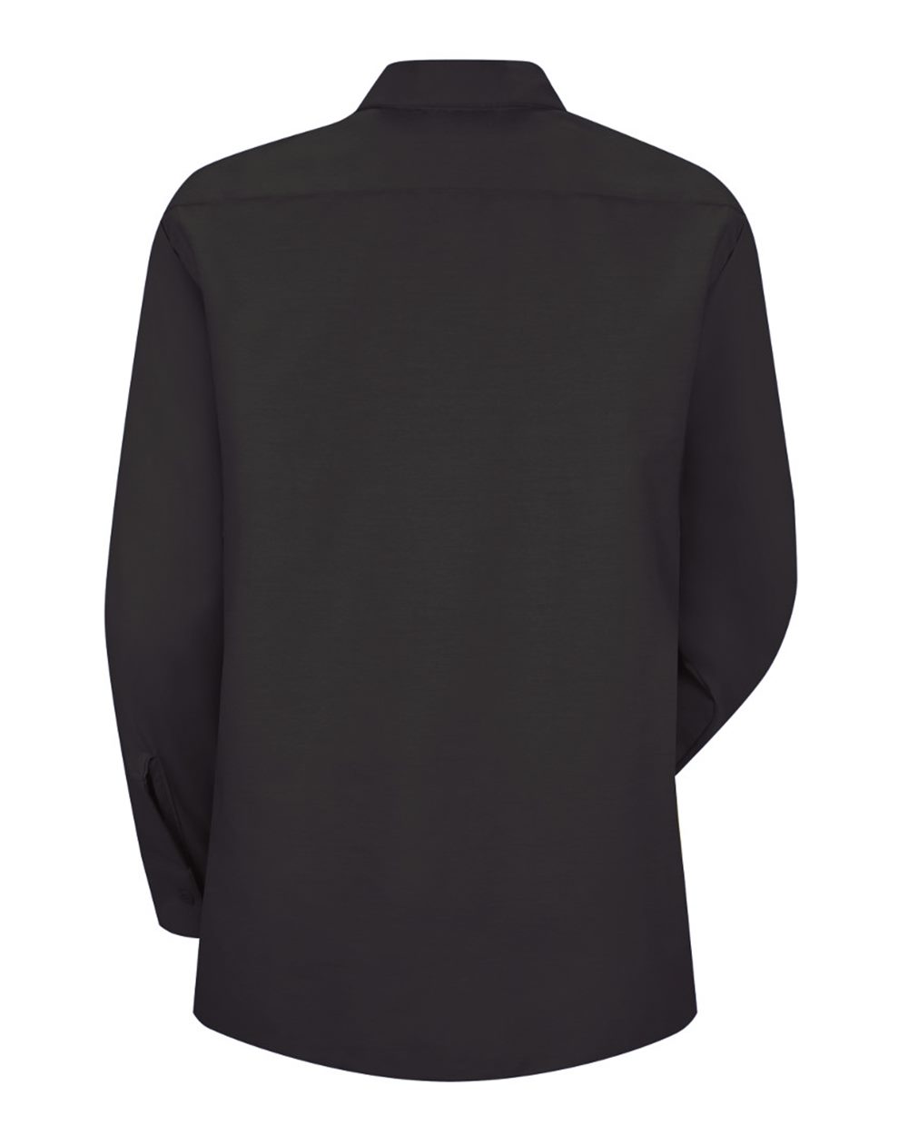 Rear View of Black Women's Industrial Work Shirt - SP13