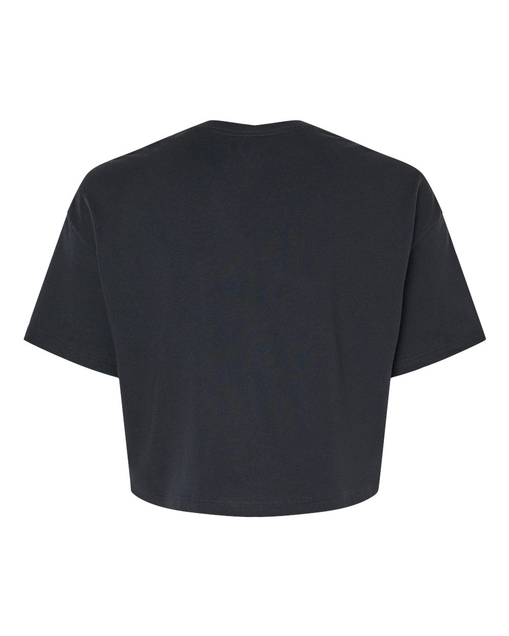 Front View of Black Women's Jersey Crop Tee - 6482