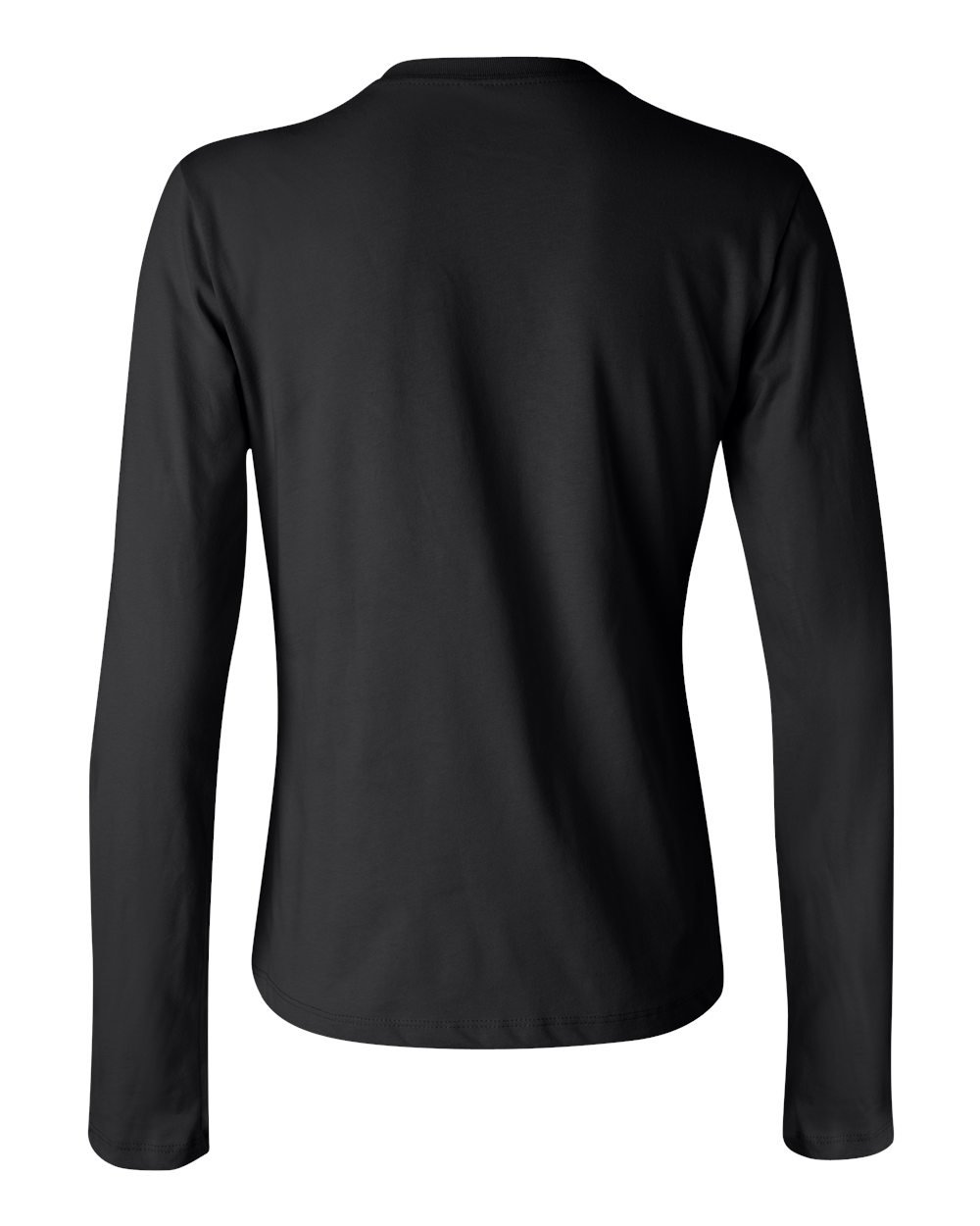 Rear View of Black Women’s Jersey Long Sleeve Tee - 6500
