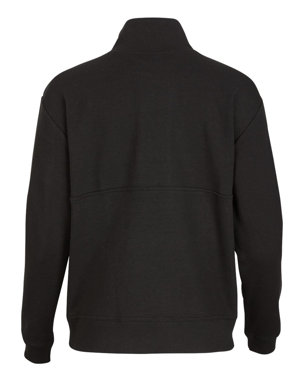 Front View of Black Women's Lace Up Pullover - BW5401
