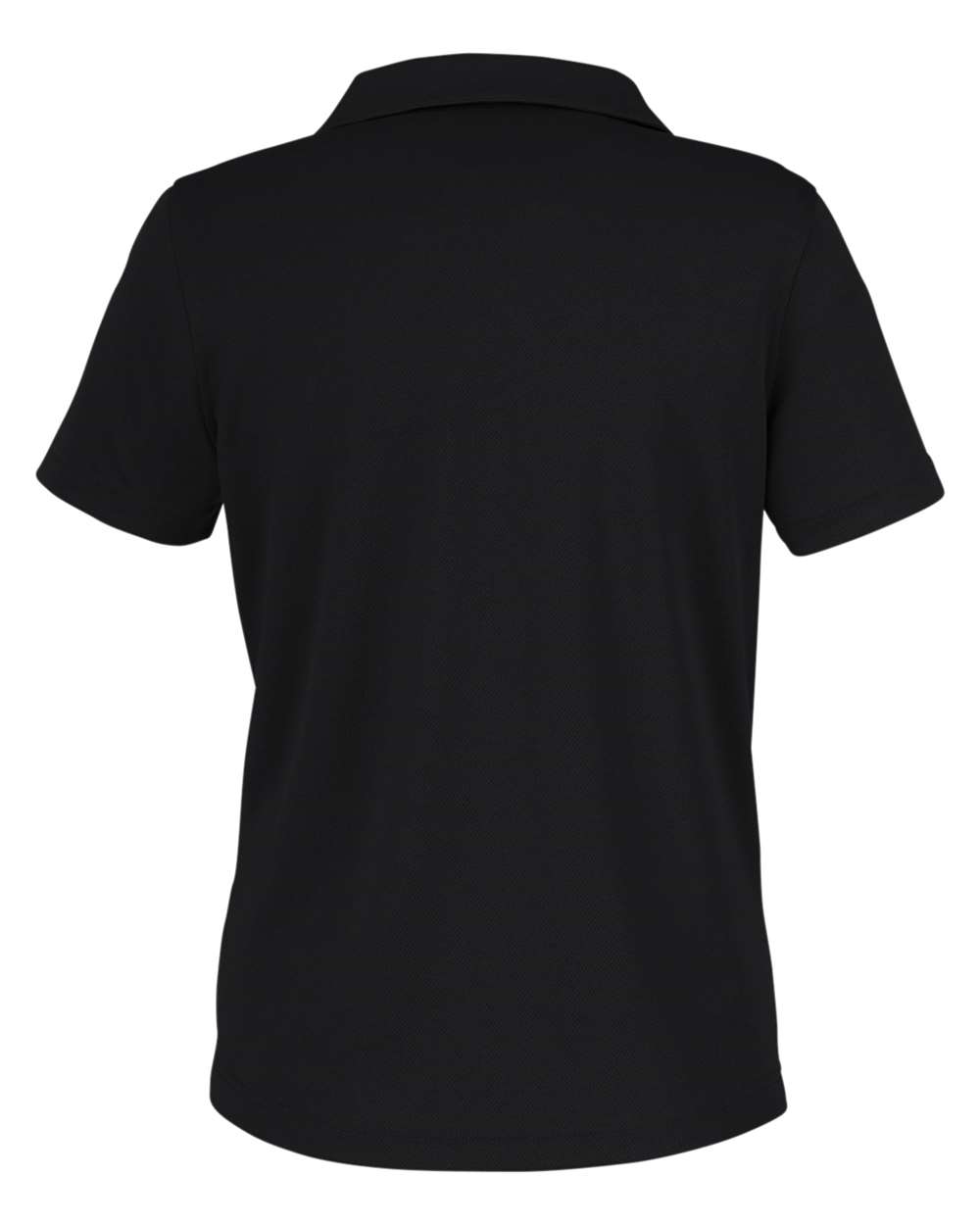 Front View of Black Women's Market Snag Protect Mesh Polo - CE104W