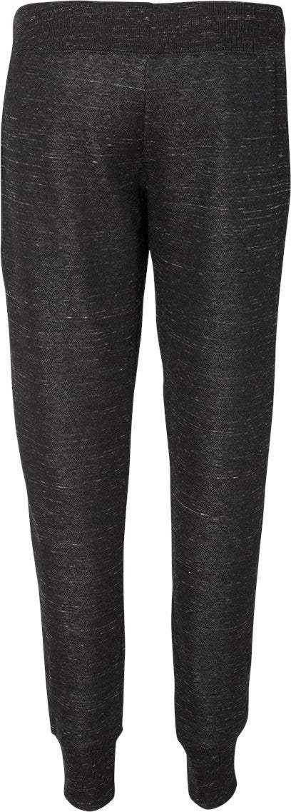 Front View of Black Women’s Mélange Fleece Joggers - 8675