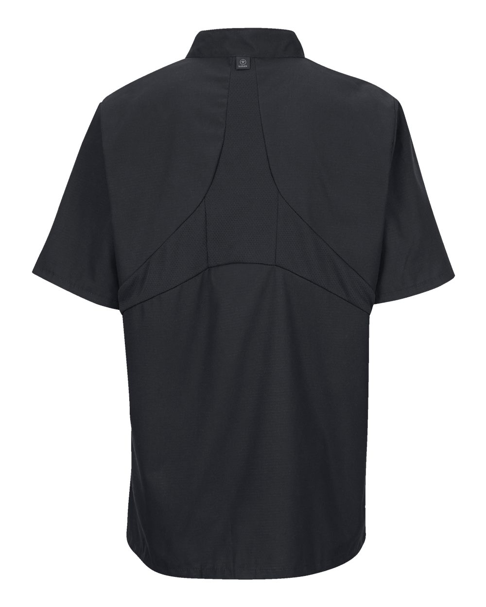 Front View of Black Women's Mimix™ Short Sleeve Chef Coat with OilBlok - 045X
