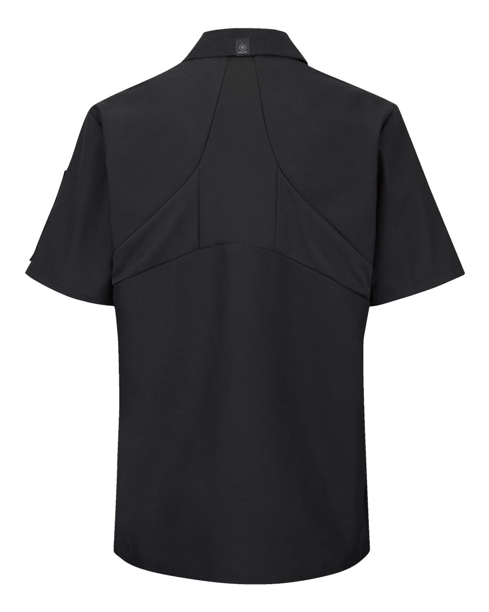 Front View of Black Women's Mimix™ Short Sleeve Cook Shirt with OilBlok - 501X