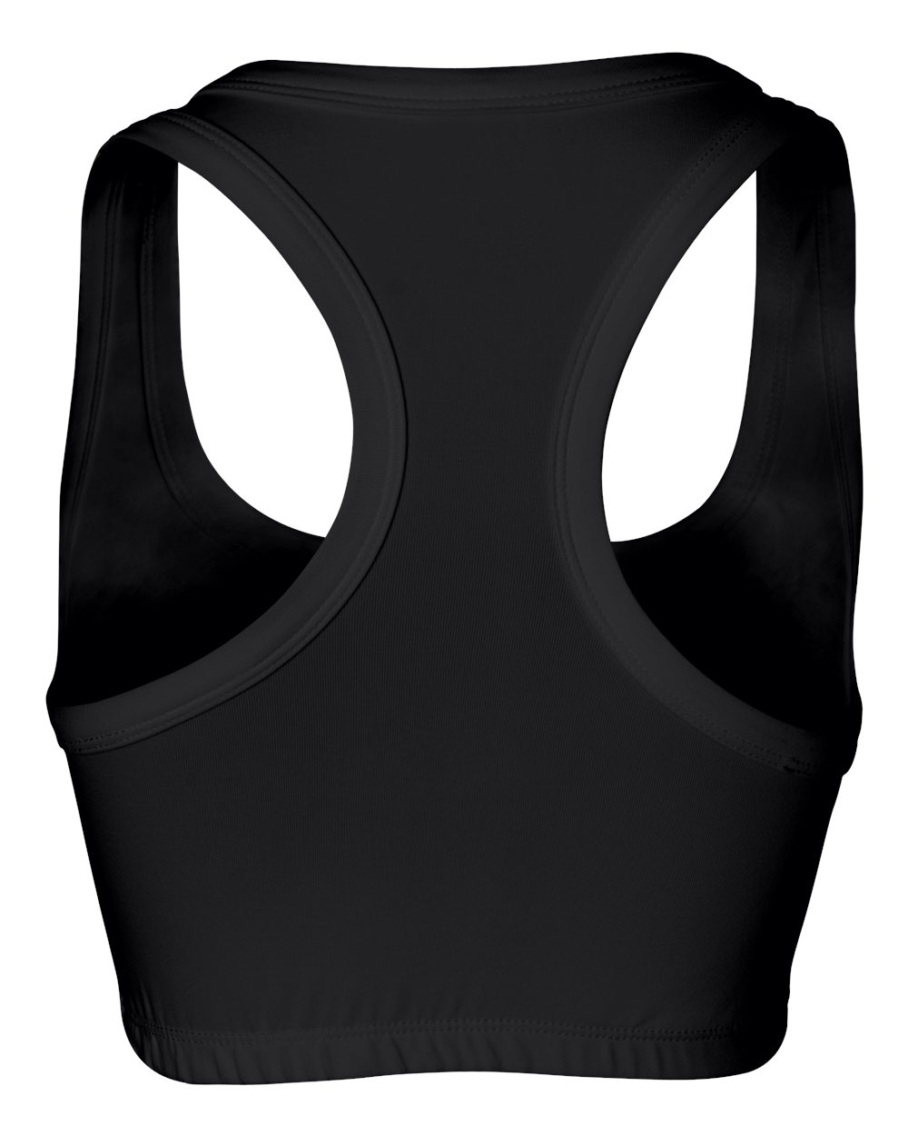 Rear View of Black Women&#39;s Nylon Spandex Sports Bra - 970