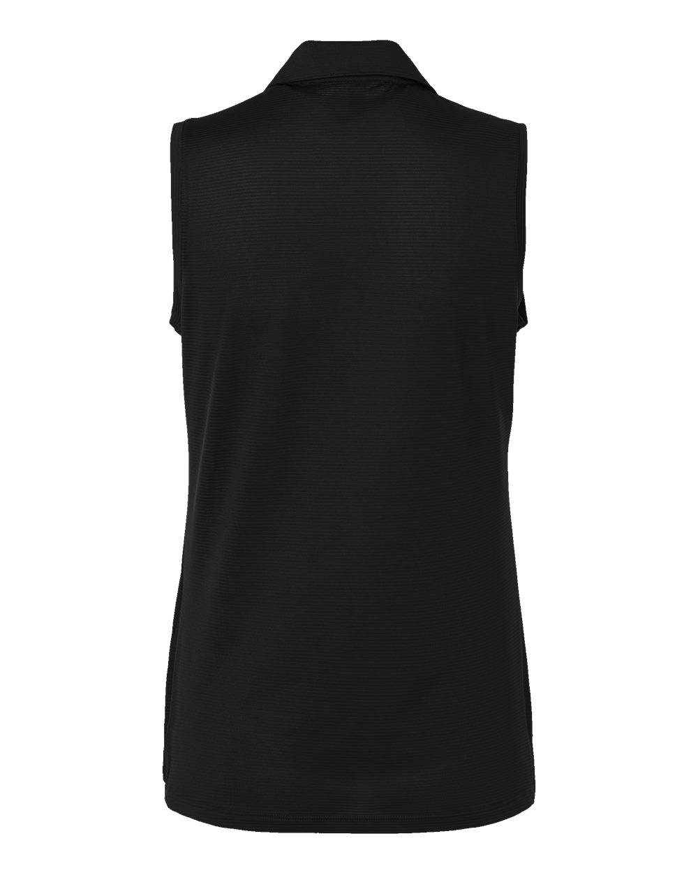 Front View of Black Women's Ottoman Sleeveless Polo - A1005