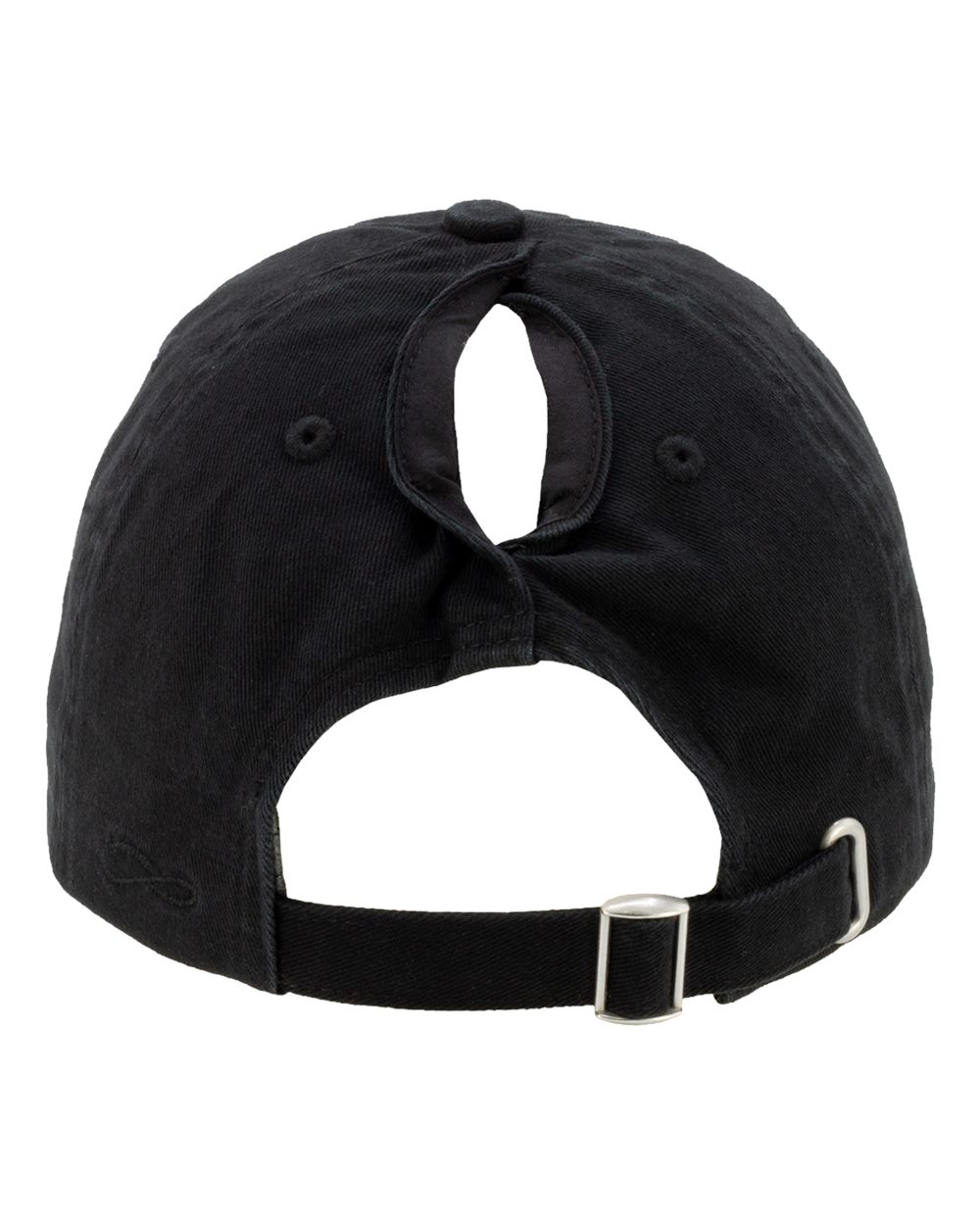 Rear View of Black Women's Peach Twill Cap - KATE plain