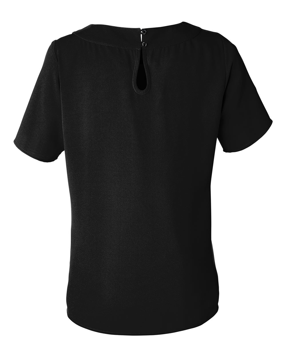 Front View of Black Women's Perfect Fit™ Boat Neck Blouse - DP613W
