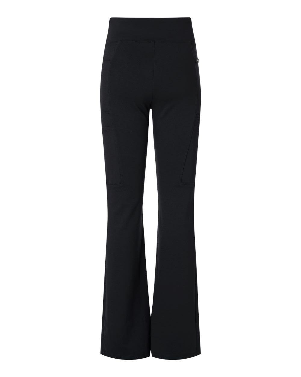Rear View of Black Women's Perri UltraSOFT™ Yoga Scrub Pants - W40005