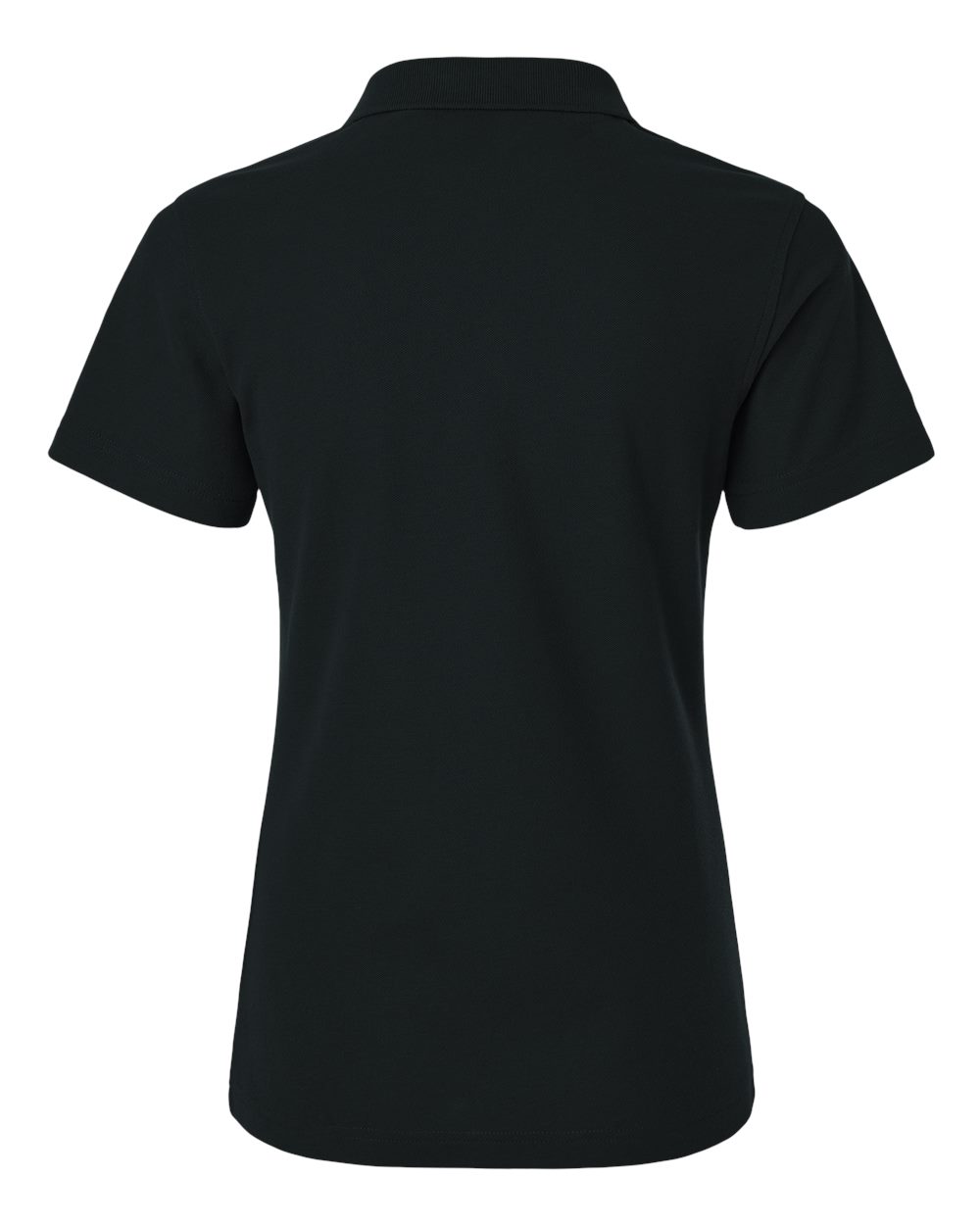 Front View of Black Women's Pique Polo - 62800L