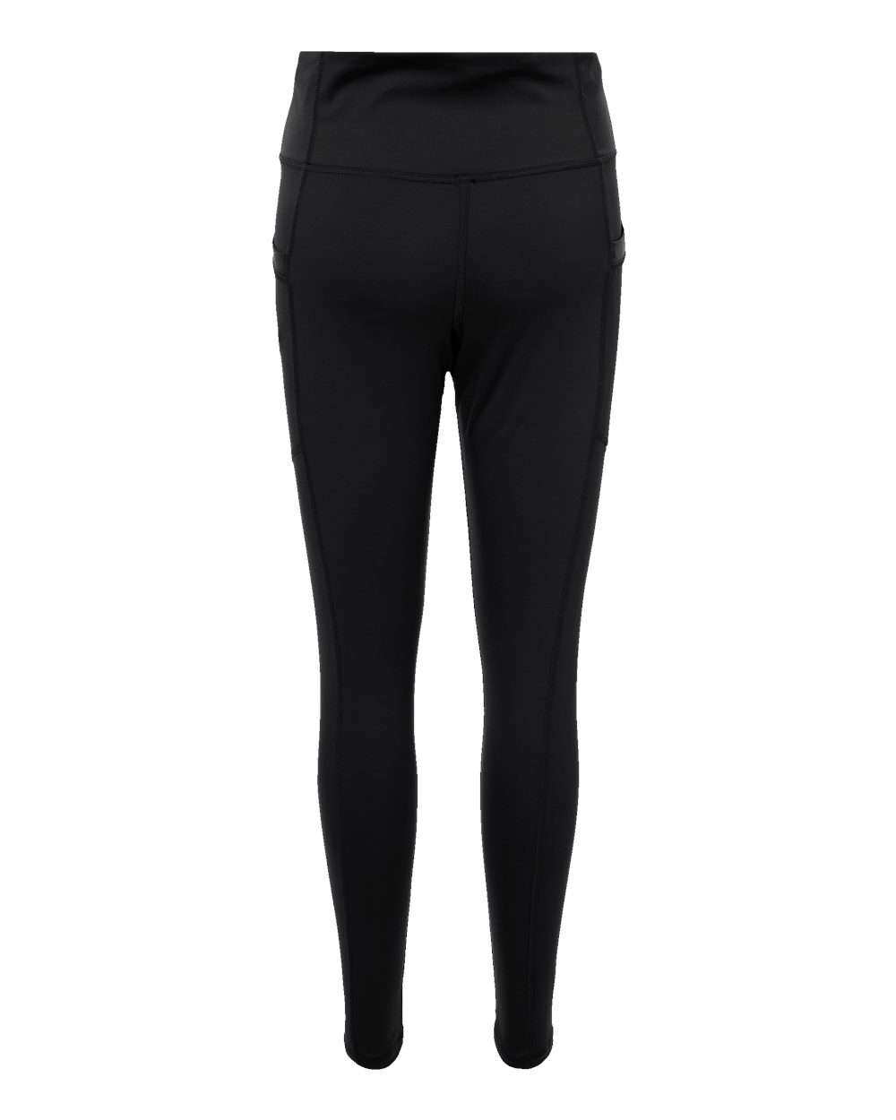 Front View of Black Women's Pocket Leggings - A1010