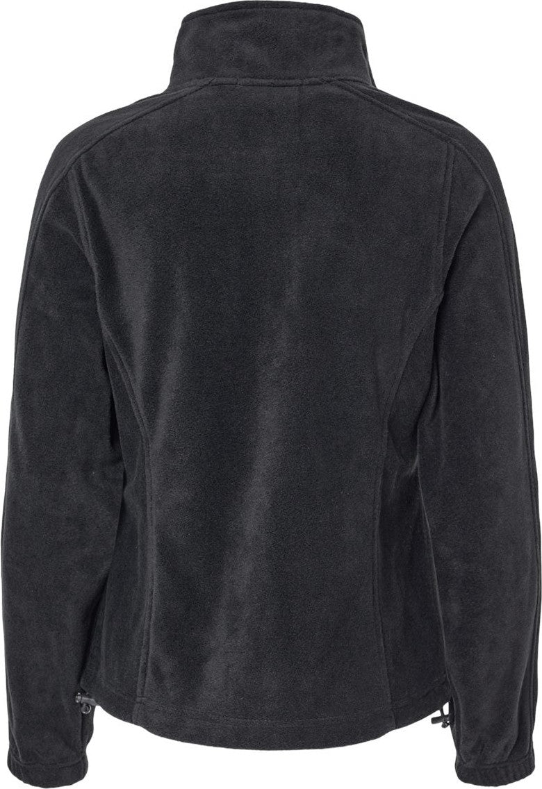 Front View of Black Women's Polar Fleece Full-Zip Jacket - 5062