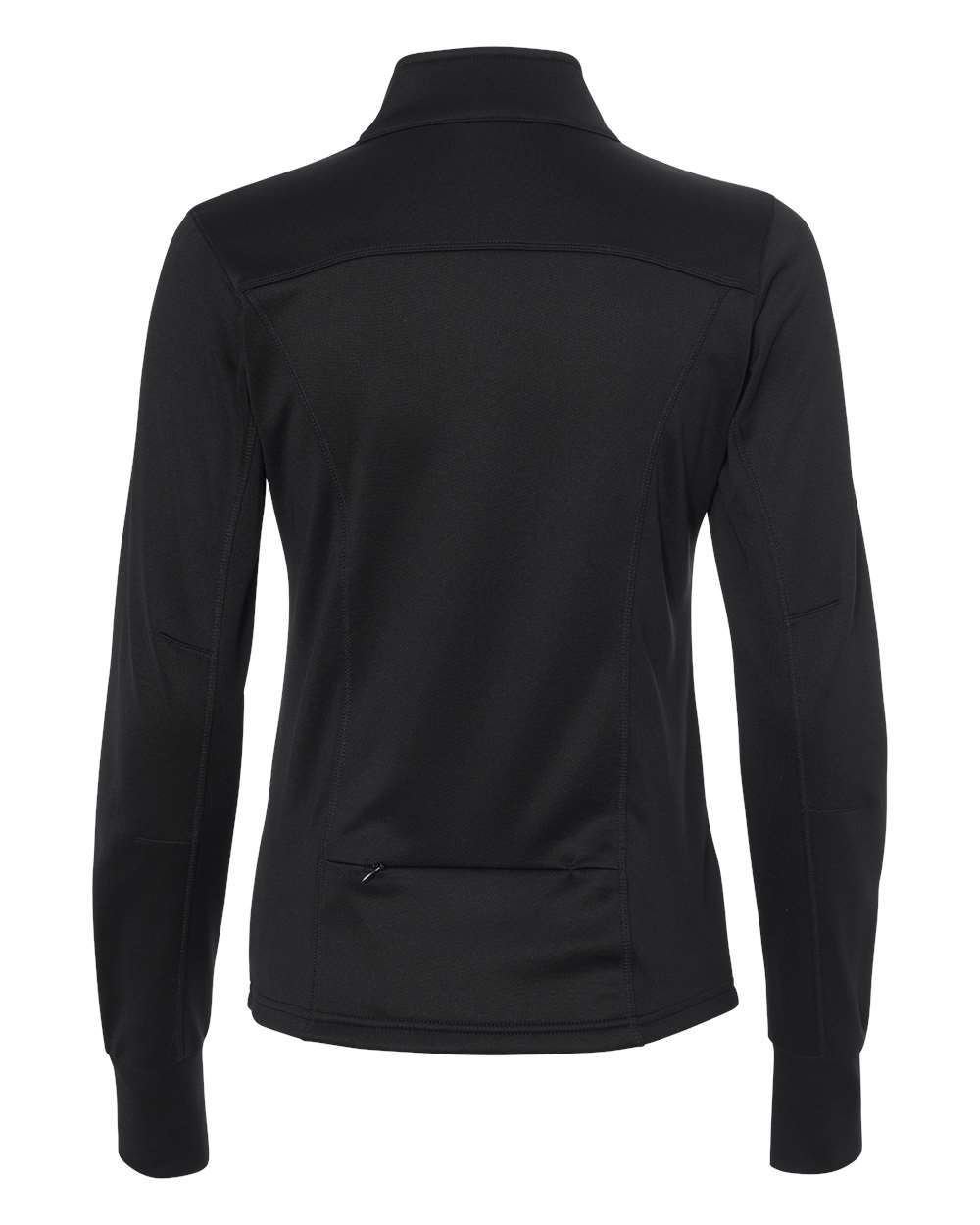 Front View of Black Women's Poly-Tech Full-Zip Track Jacket - EXP60PAZ