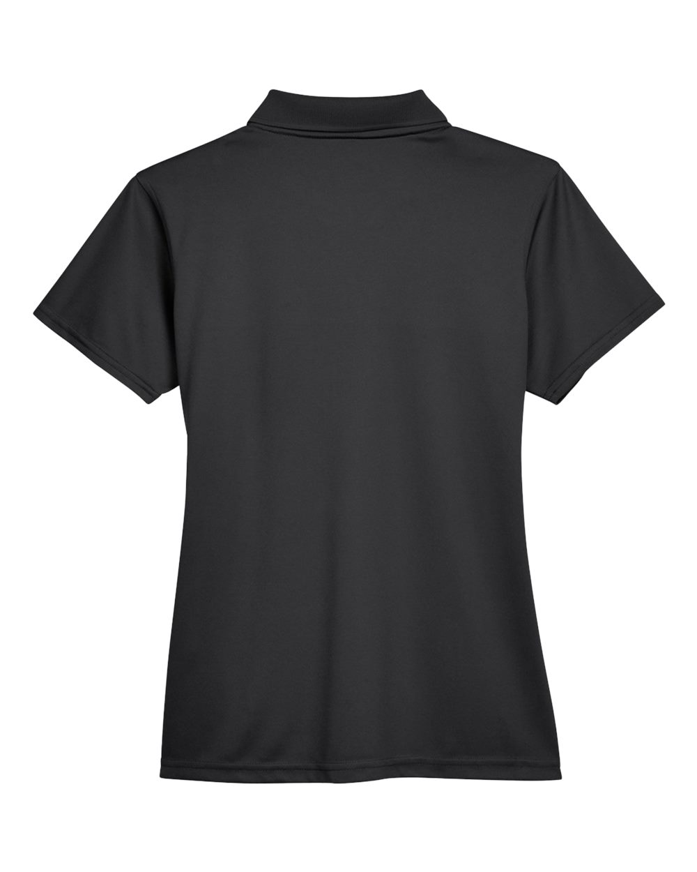 Front View of Black Women's Polyester Jersey Polo - M315W