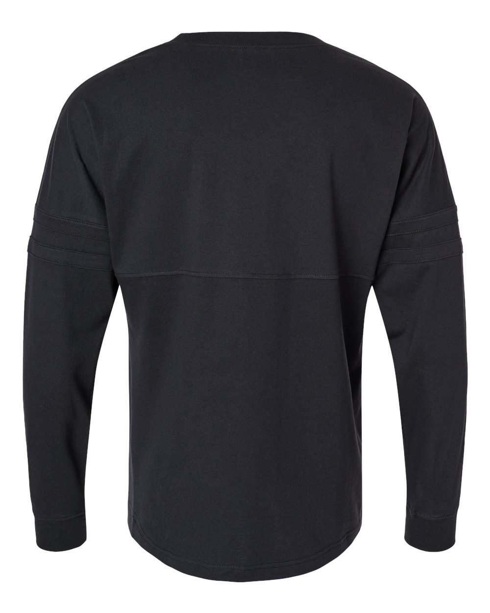 Front View of Black Women's Pom Pom Long Sleeve Jersey T-Shirt - BW3514
