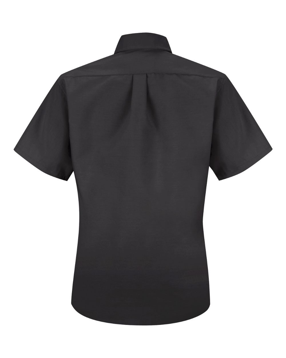 Front View of Black Women's Poplin Dress Shirt - SP81